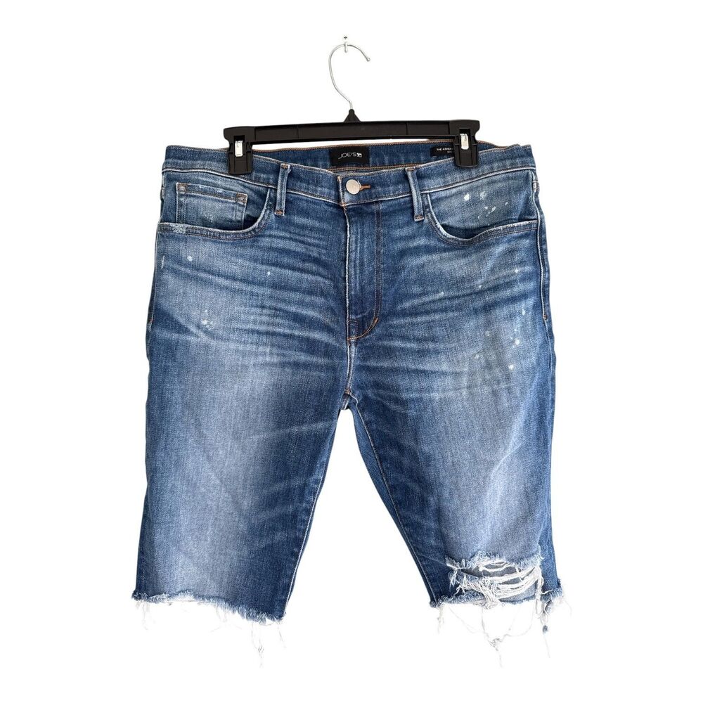 Joe's Jeans Men's Blue Denim Jean Shorts Size 34 Stretch Distressed cut off